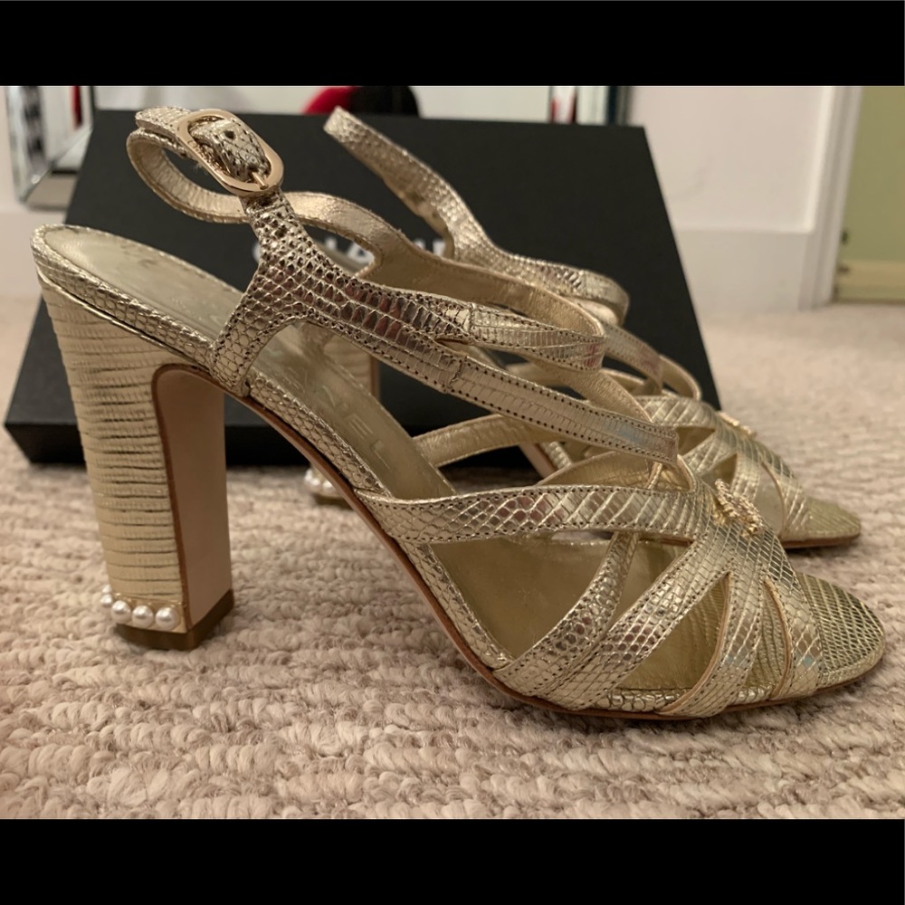 CHANEL LIZARD SANDALS